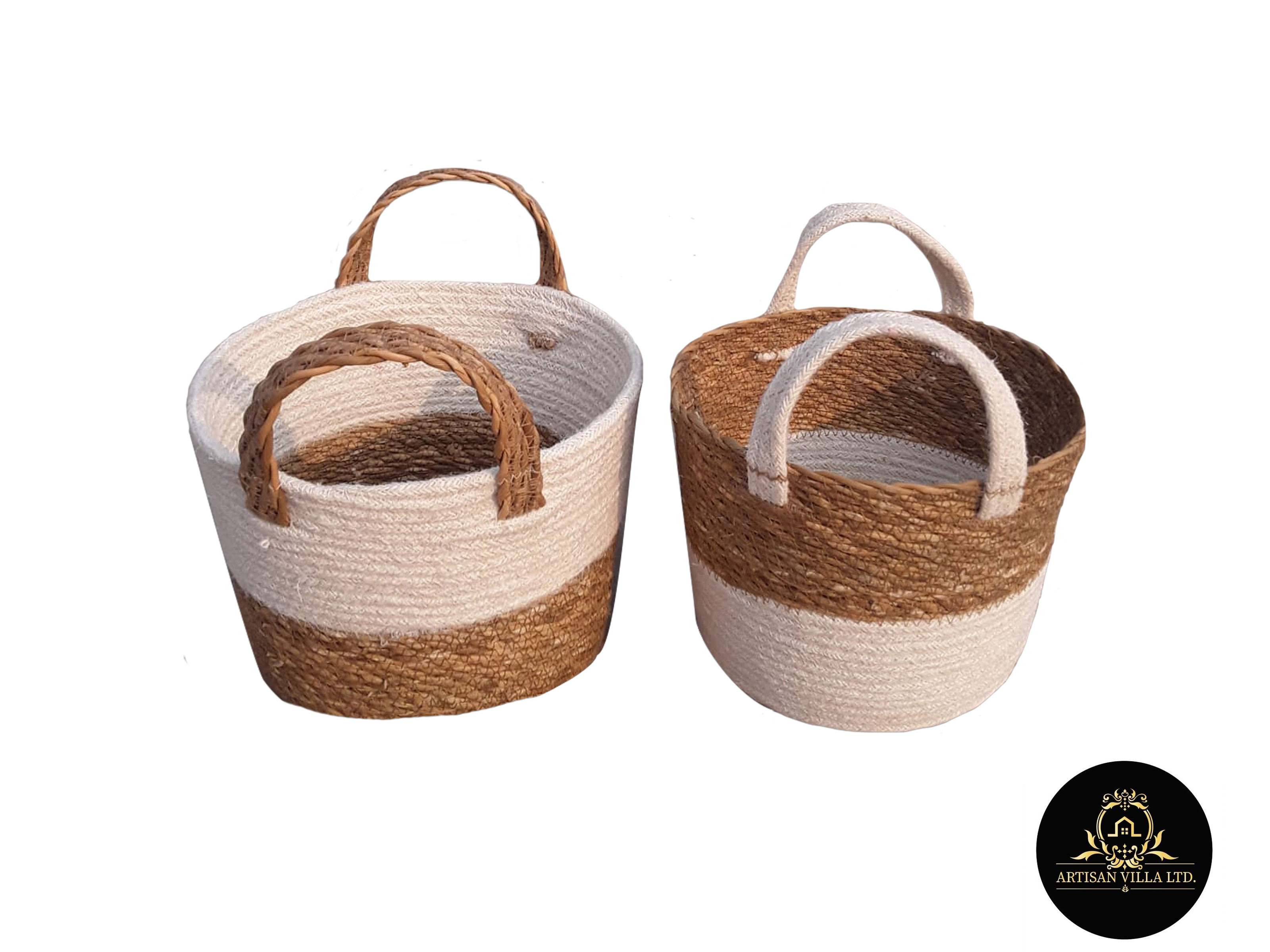 Jute and Seagrass Storage Basket